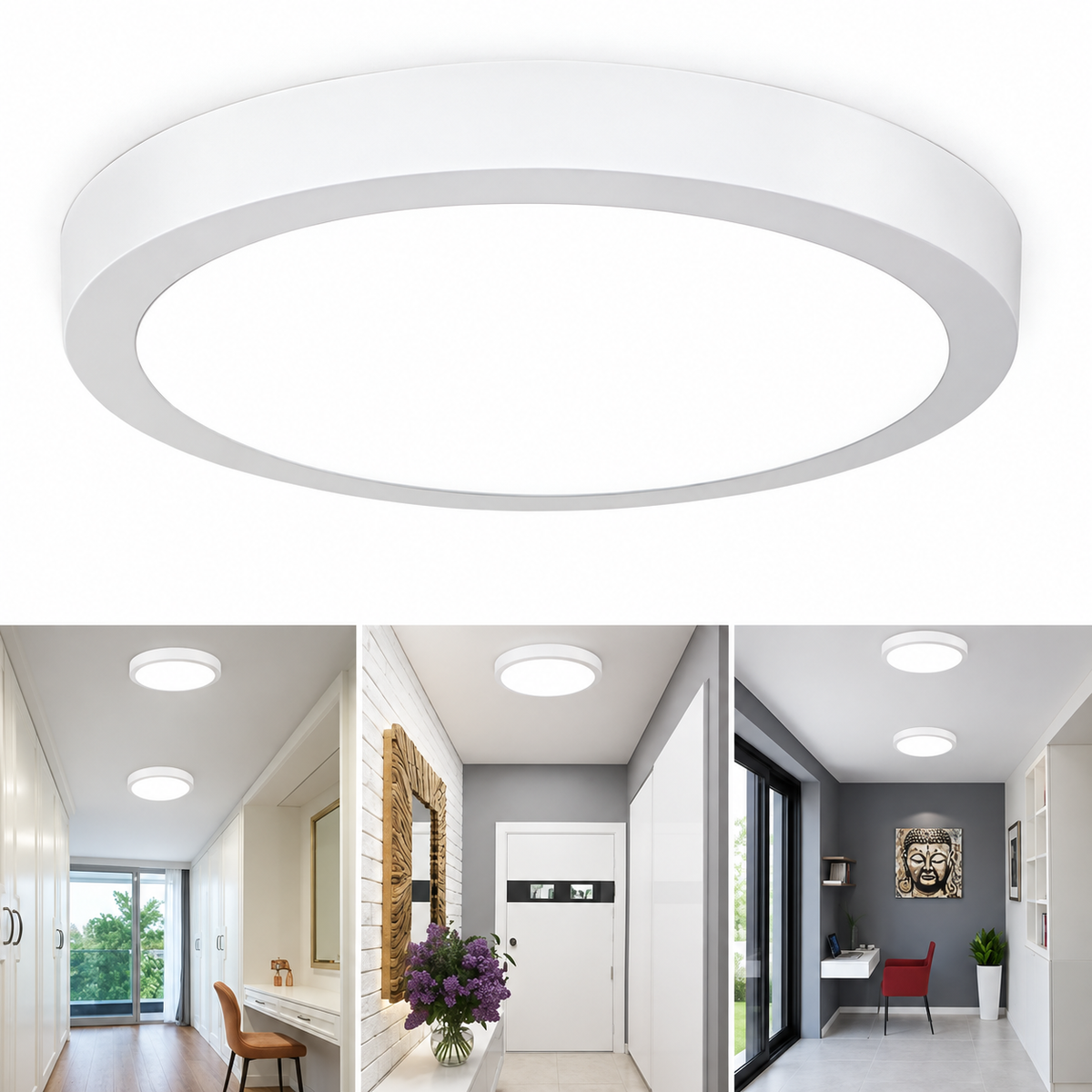 Plafon LED Sobrepuesto Logic 24W Luz Fria Blacklight 1920LM