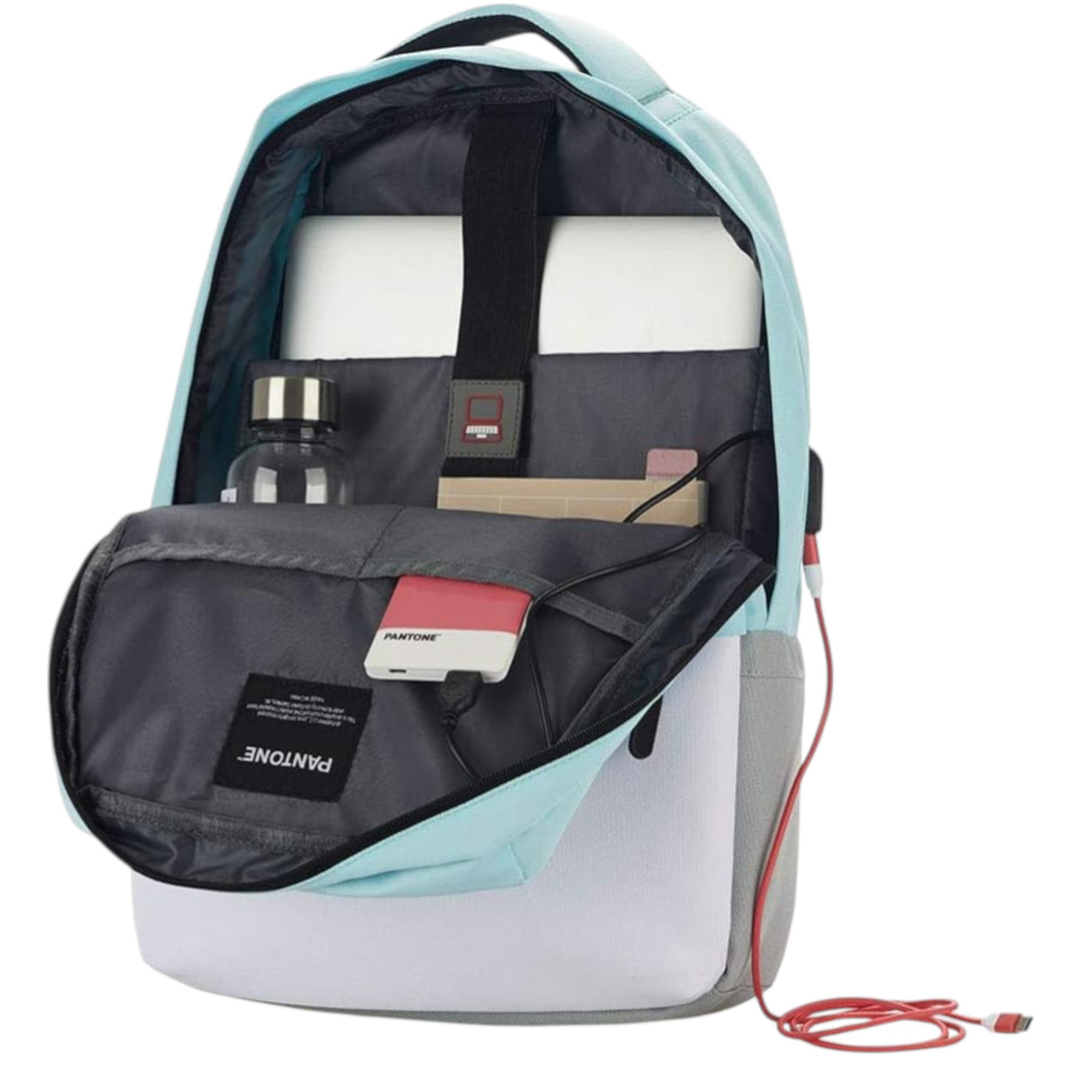 Mochila Turquesa Pantone de Notebooks 16” + Cable Carga USB