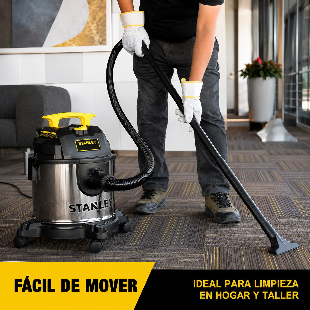 Aspiradora y Sopladora Stanley Inox 15LT 960W Seco y Humedo
