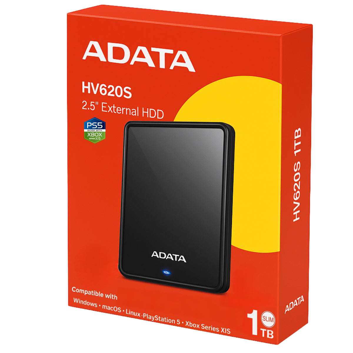 Disco Externo ADATA 1TB Ultra Slim USB 3.2 (5Gbps) HV620S BK