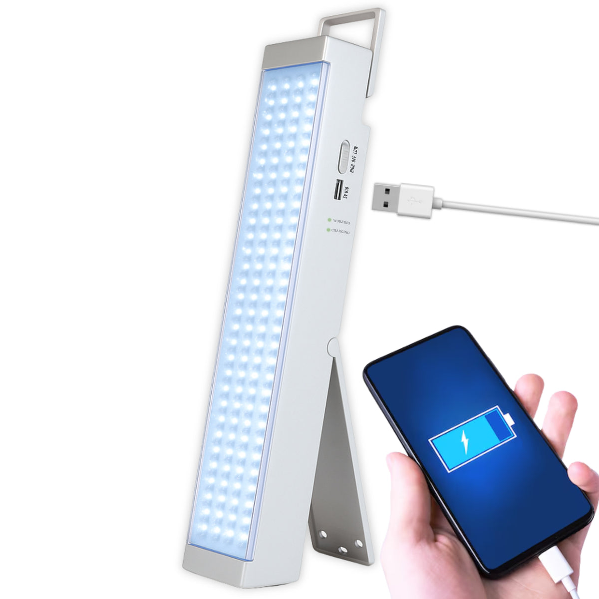 Lampara de Emergencia Recargable 160 LED 24Hrs con Powerbank