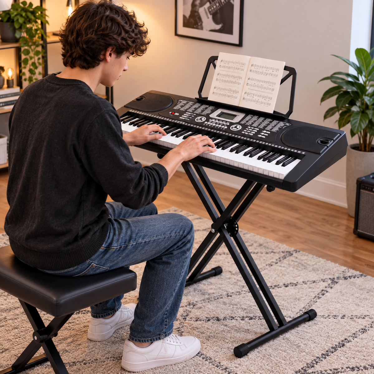 Teclado Musical de 61 Teclas - Piano Electrónico