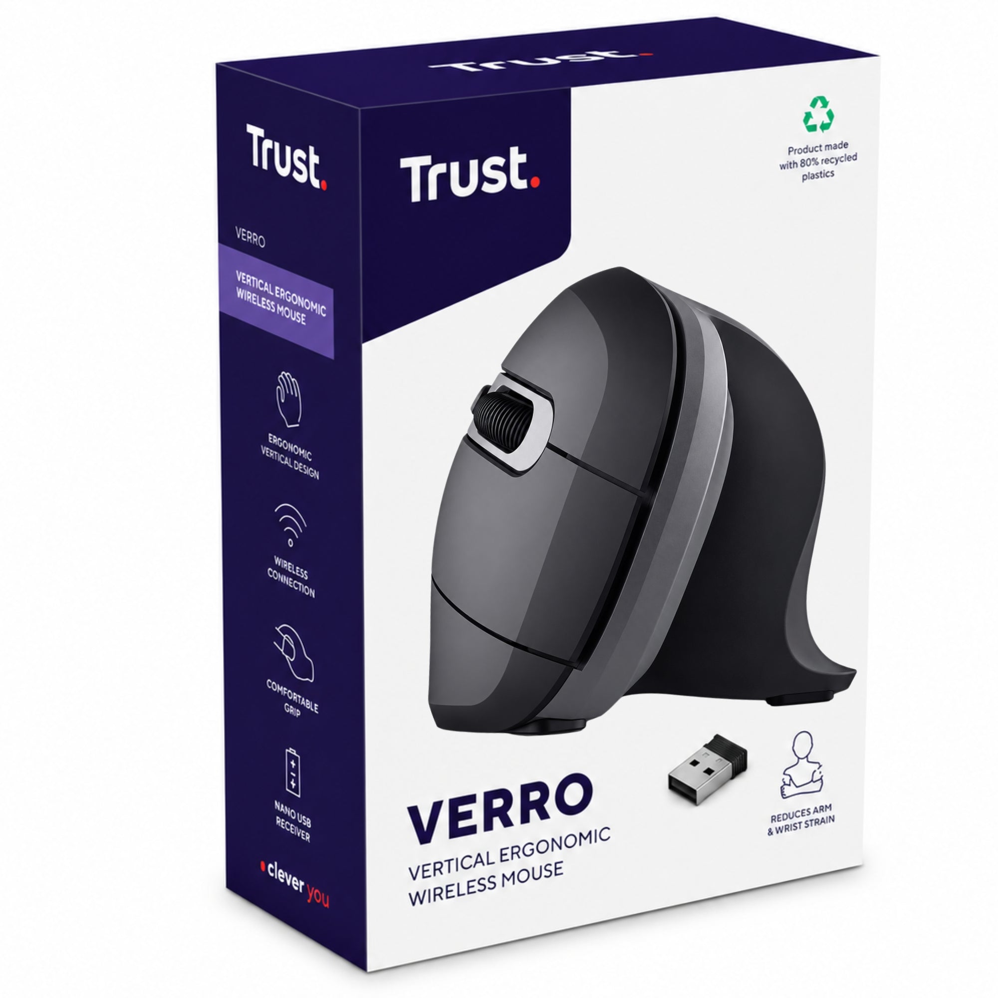 Mouse Vertical Inalámbrico Ergonómico Trust Verro Pro 2.4Ghz