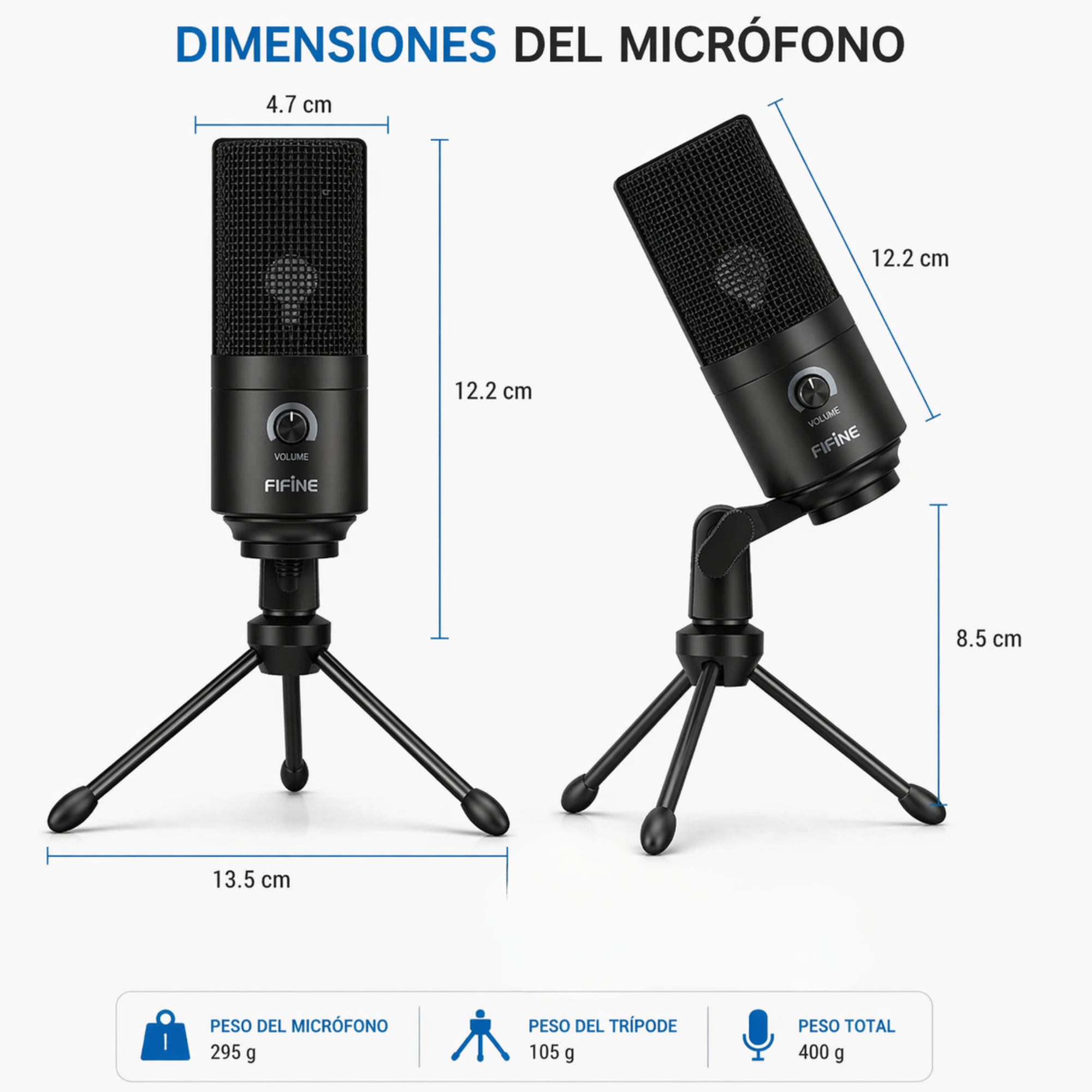 Micrófono Condensador USB Multiplataformas Fifine K669BK Pro