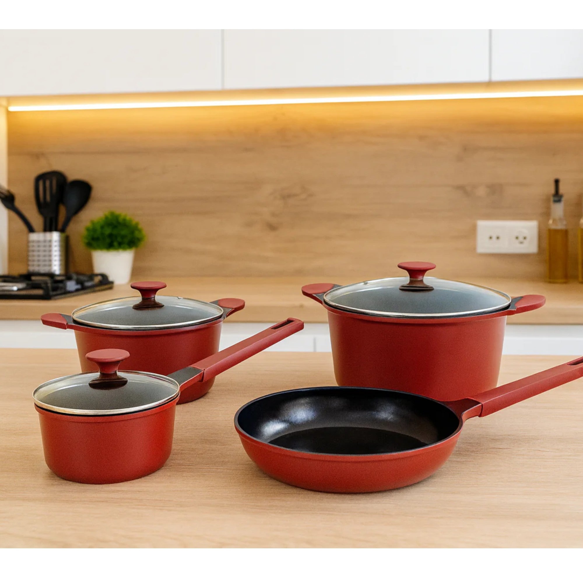 Pack Batería de Cocina Profesional KW Berries 7 Piezas Aluminio Fundido