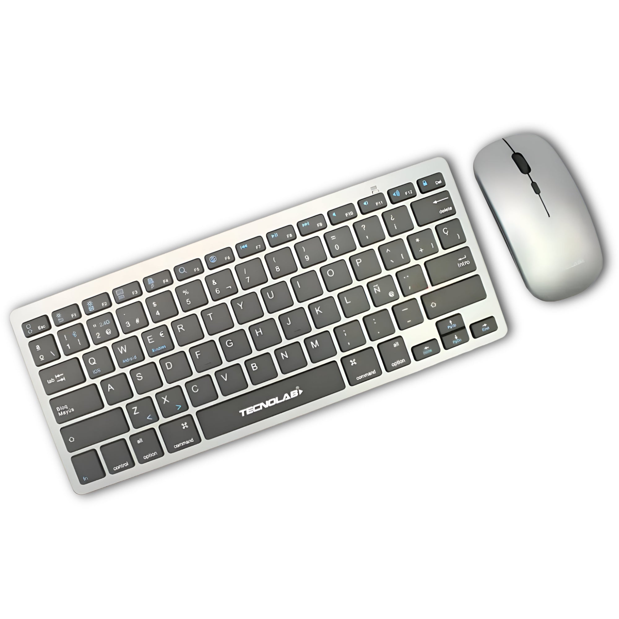 KIT Teclado y Mouse Inalámbrico Conexión Bluetooth + USB 2G