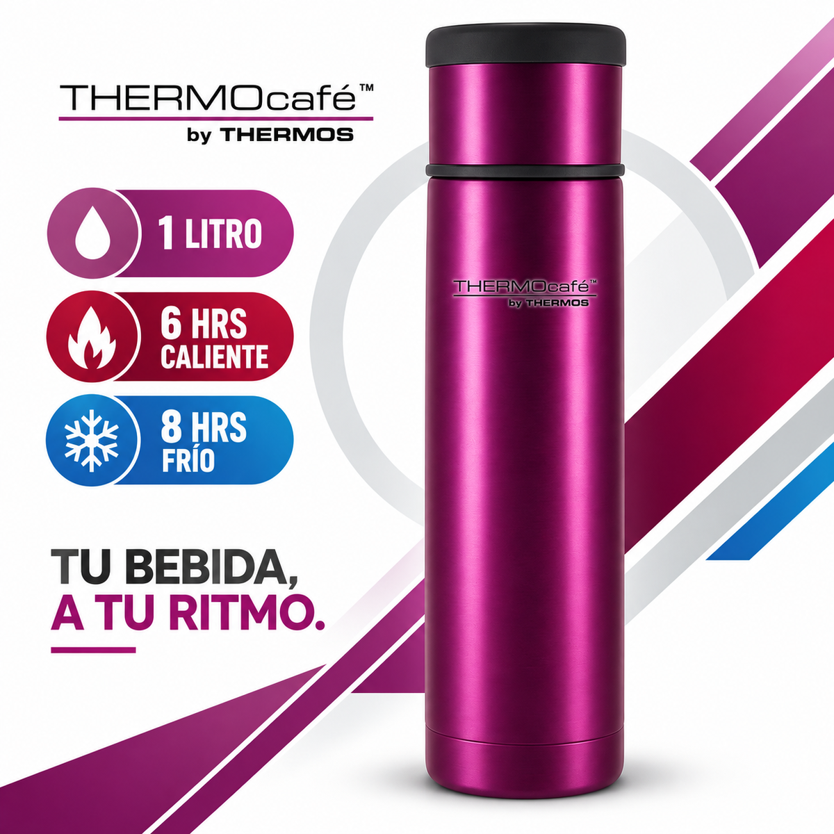 Termo de Liquidos Every Night 1LT de Acero Inoxidable Purple