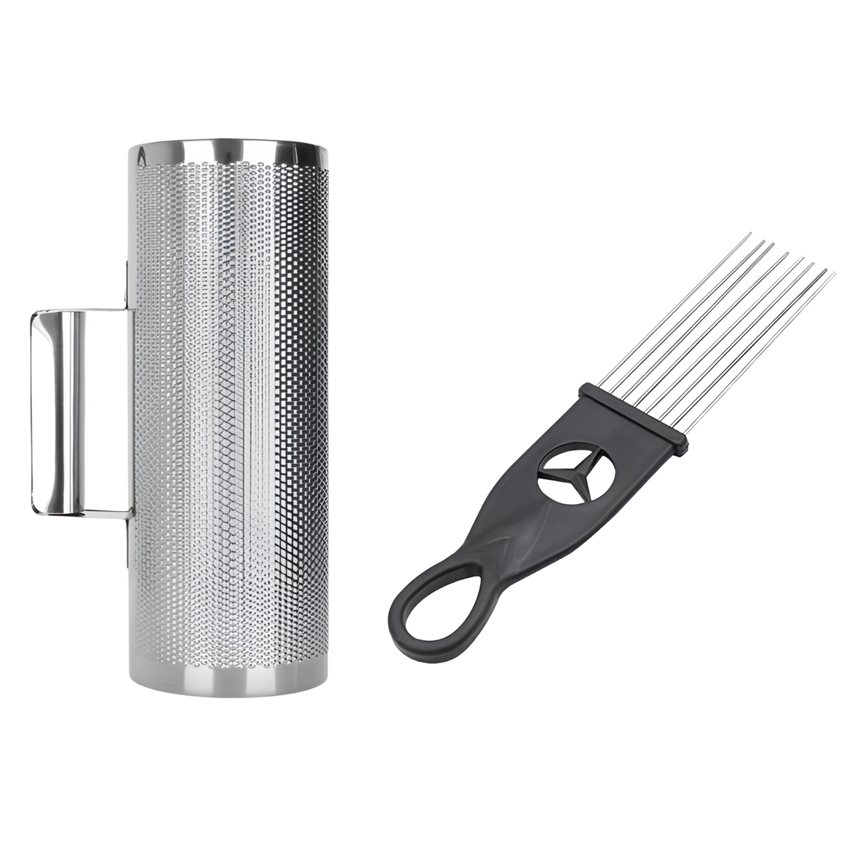 Guiro Musical Ultra Compacto Inoxidable 21x7cm + Cepillo
