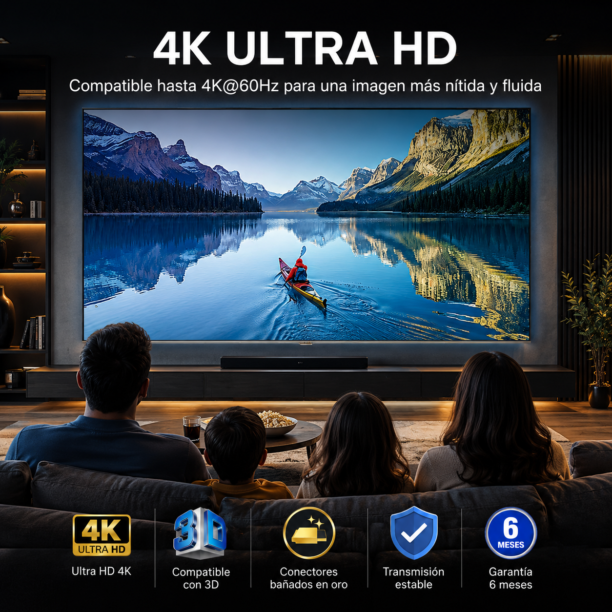 Cable HDMI 4K 1.8M Ultra HD Versión 2.0 3D HDTV Ulink 150163