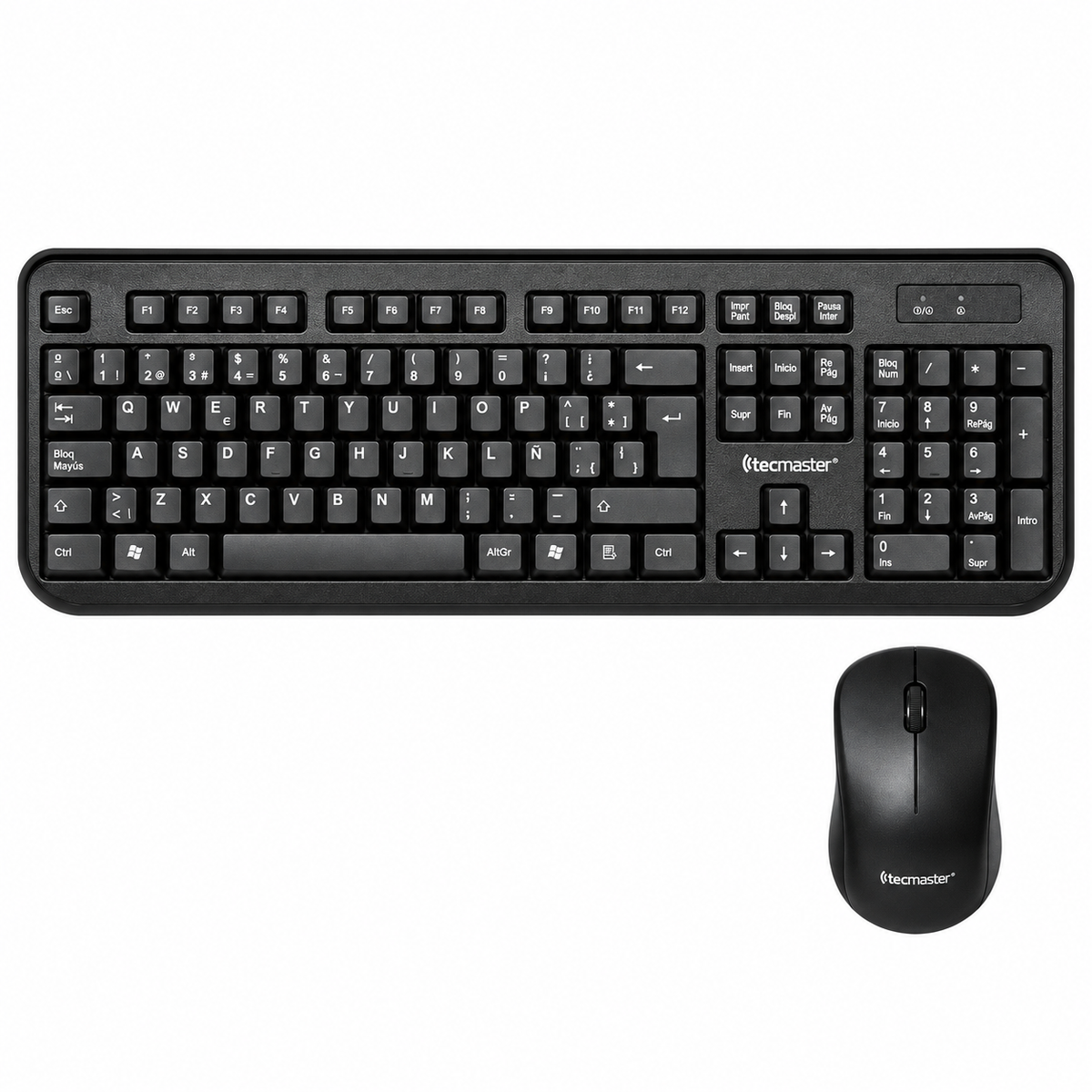 Kit Mouse y Teclado Inalambrico Tecmaster Black 3753