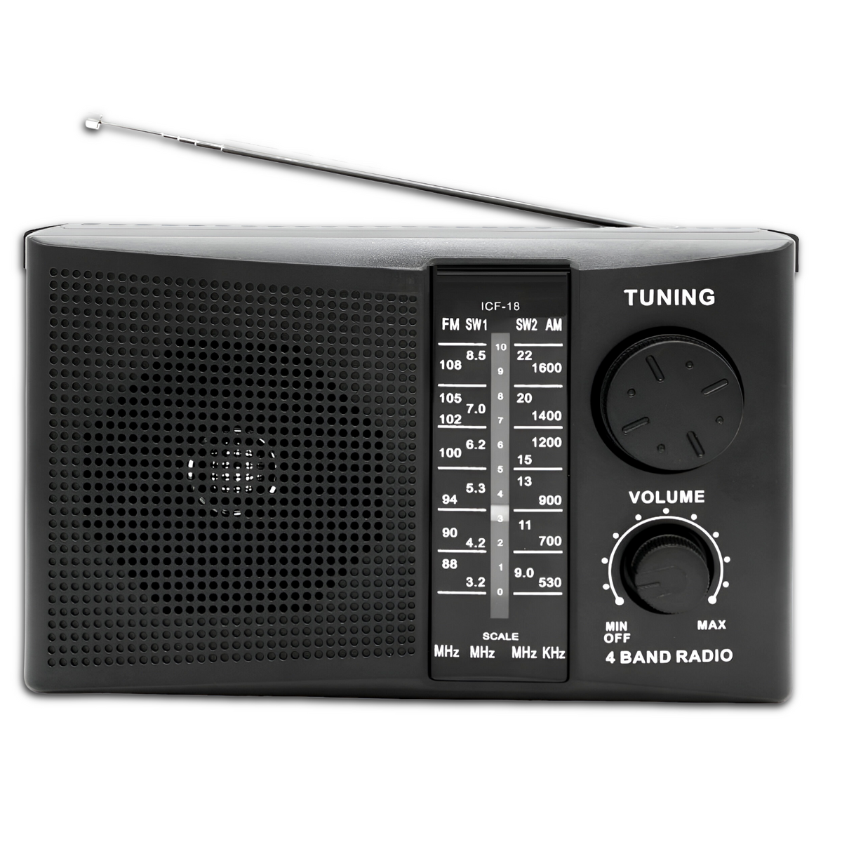 Radio AM / FM Multibandas Recargable a Pilas y Corriente 18R