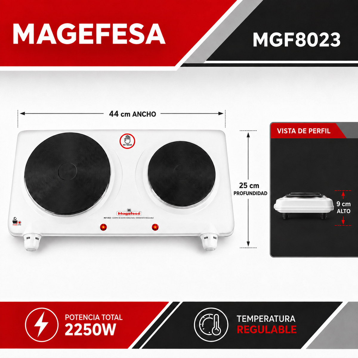 Cocina Eléctrica Multifuncional Magefesa Dual Plate MGF8023