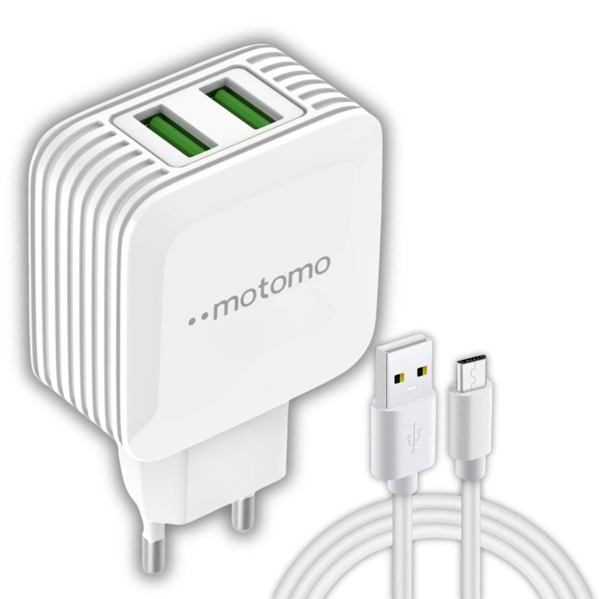Cargador Motomo Dual USB 12W con Cable Micro USB de 1m SEC