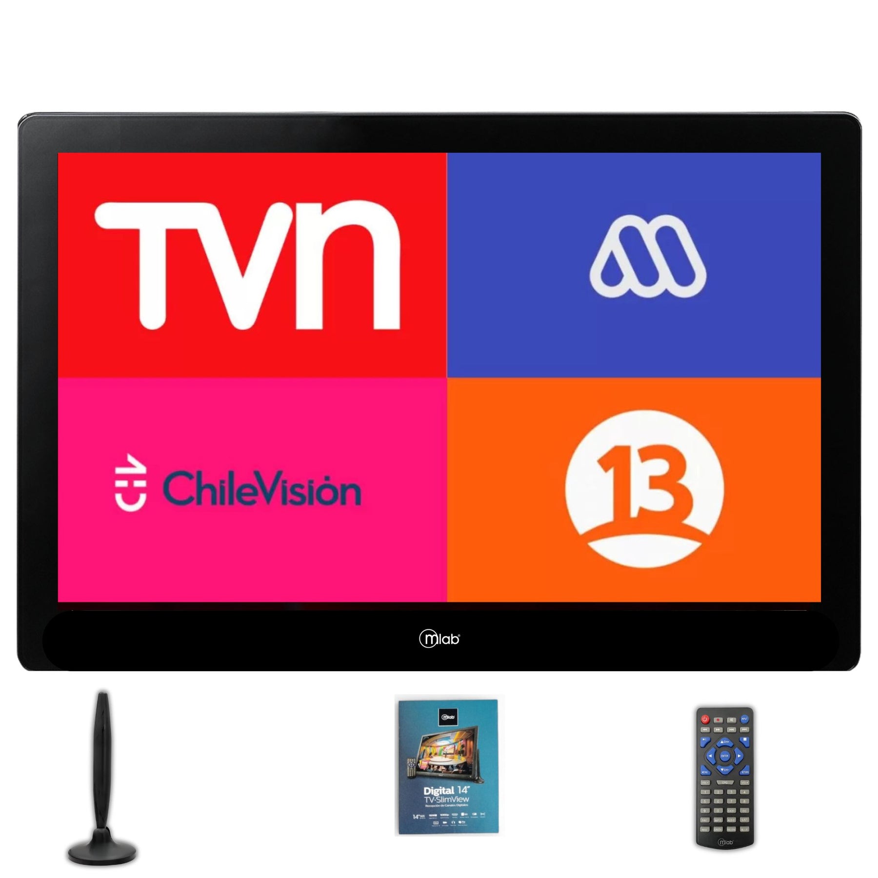 TV Portátil FHD Recargable Señal Digital ISDB-T 14" SLIM BK