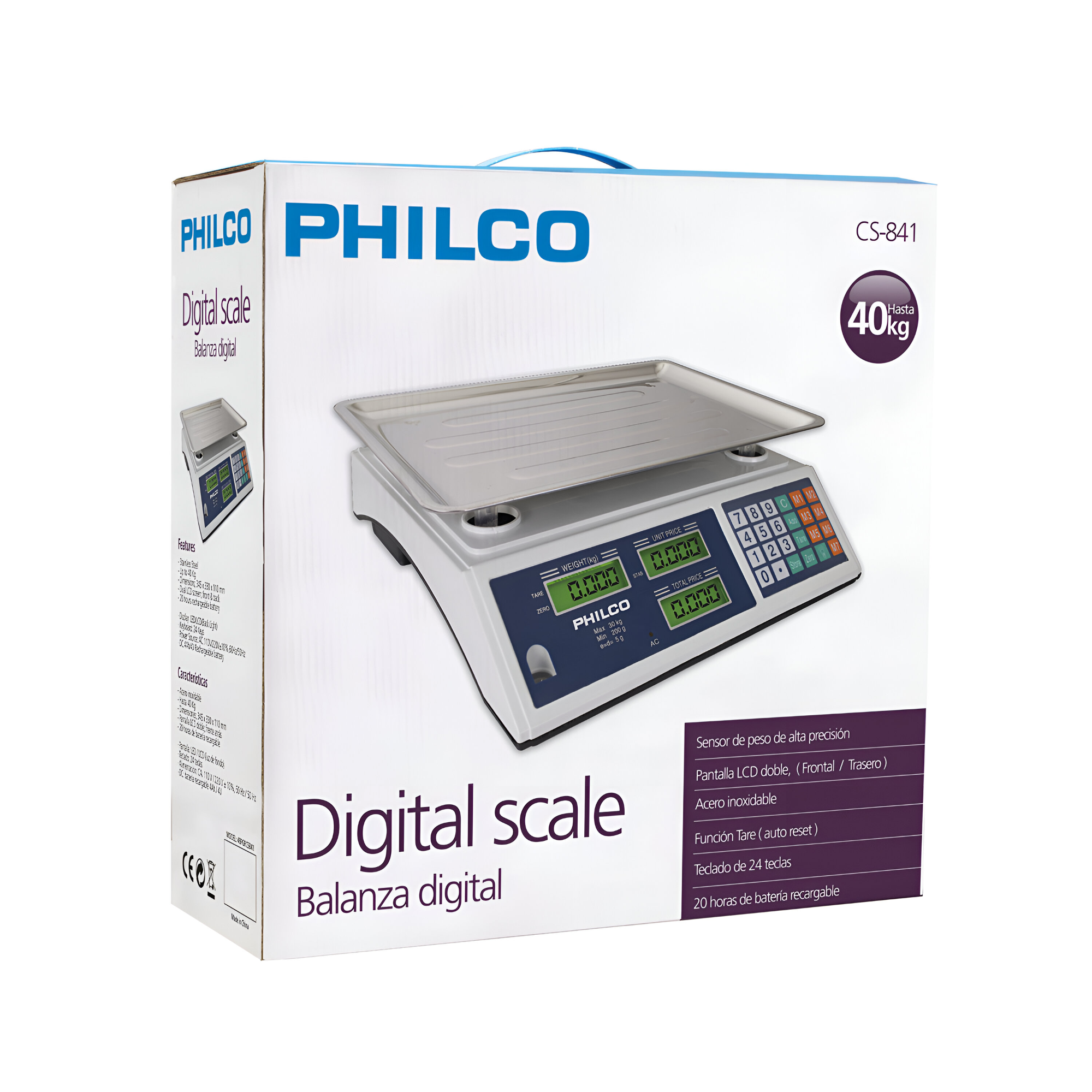 Pesa Balanza Tipo Almacén Digital Pro Pymes 40 KG Max 841