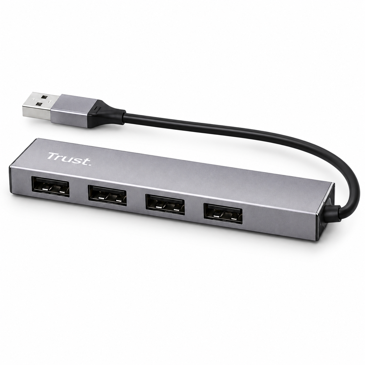 Hub Usb Trust Halyx 4 Puertos Usb 2.0 Flat Aluminium High Speed