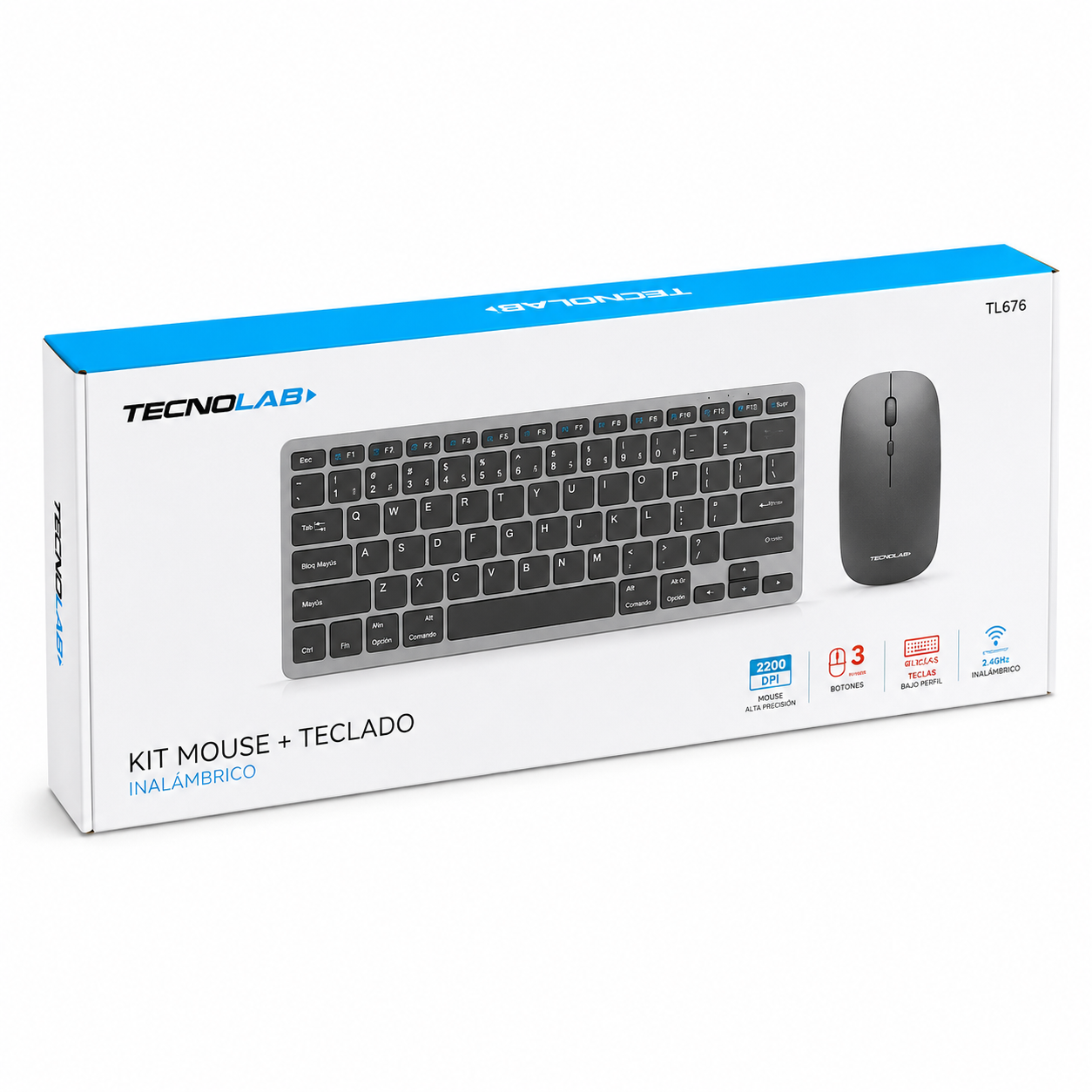 KIT Teclado y Mouse Inalámbrico Conexión Bluetooth + USB 2G