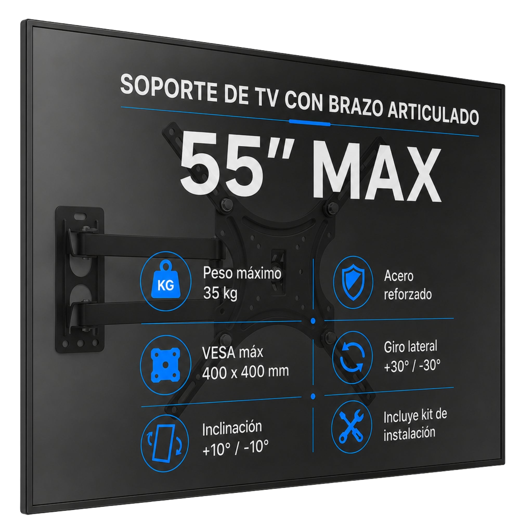 Soporte de TV con Brazo Articulado 26 a 55 / 35KG Max / BK55