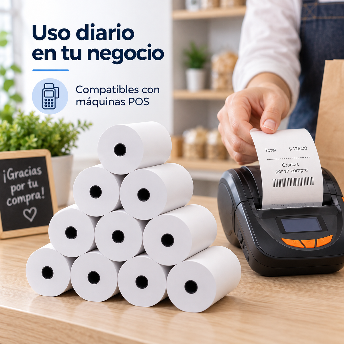 Pack de 10 Rollos Térmicos 57mmx30mm Estándar Maquinas POS