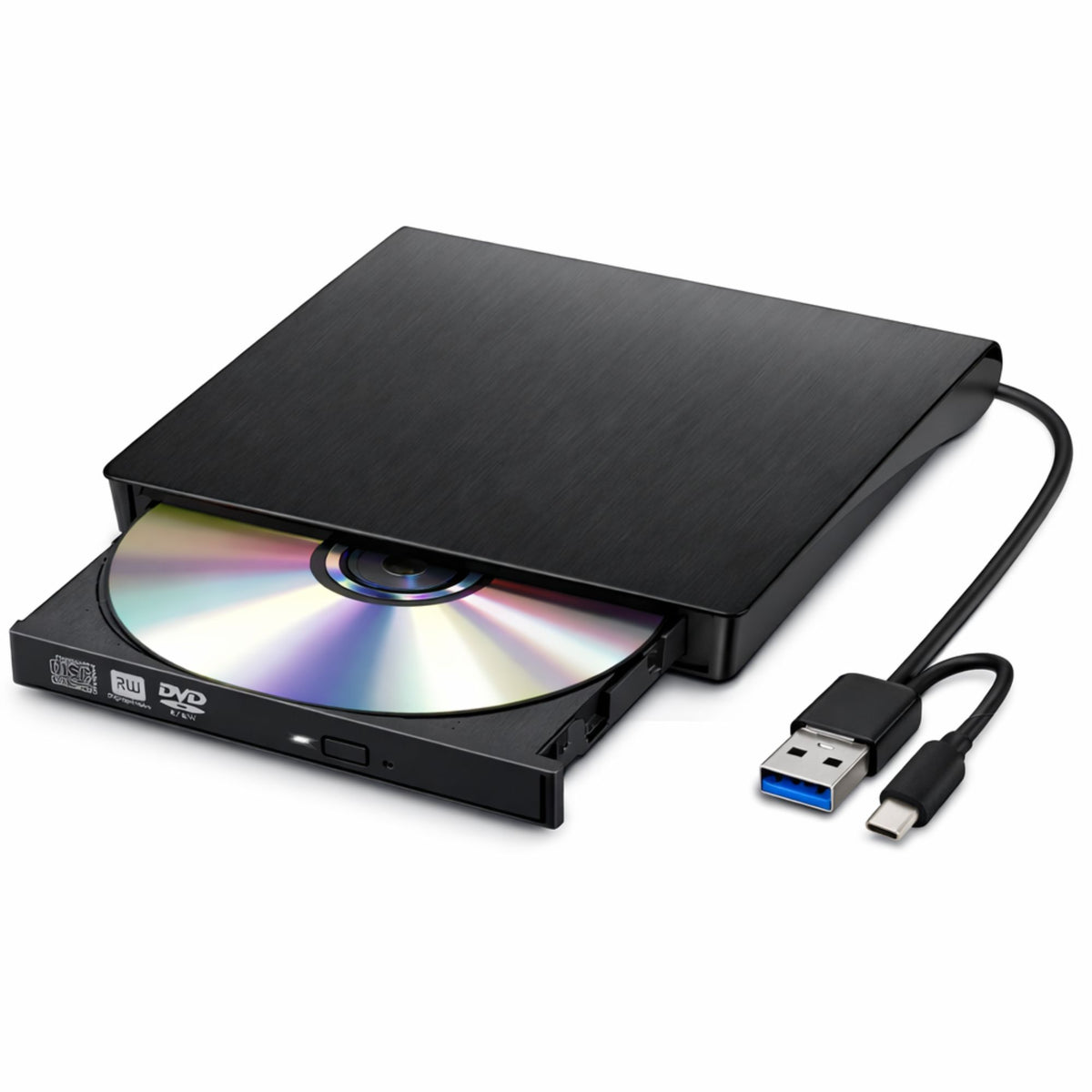 Grabador y Lector Externo de CD/DVD Dual USB / USB-C RD12X