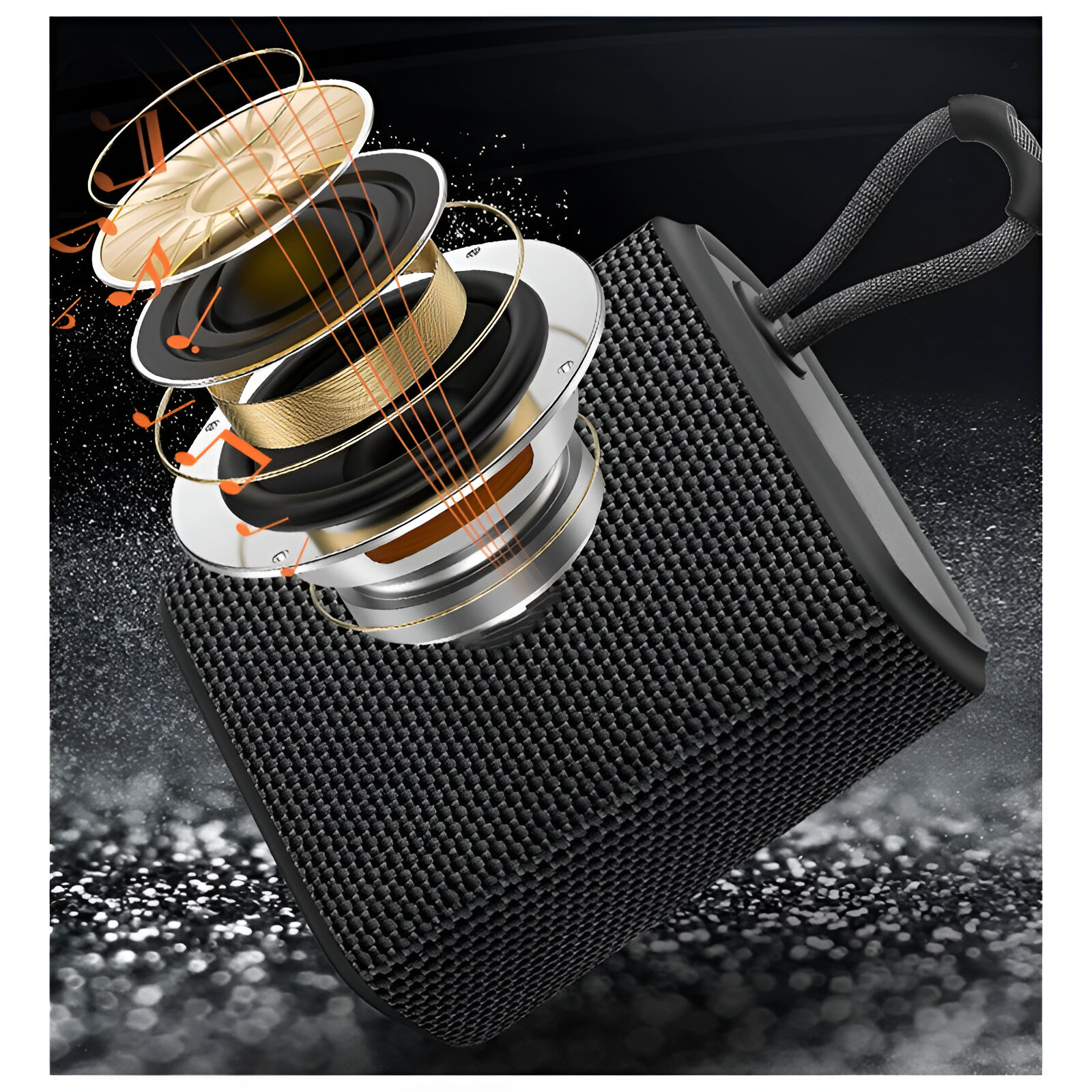 Parlante Portatil Fiddler Mini Party Bluetooth 5.0 Black 3W