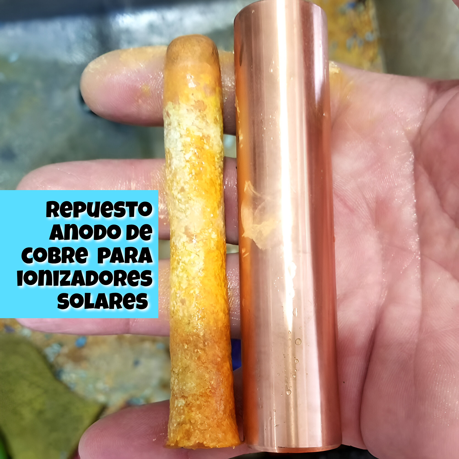 Barra de Cobre Ánodo Para Ionizadores de Piscina 100% Cobre