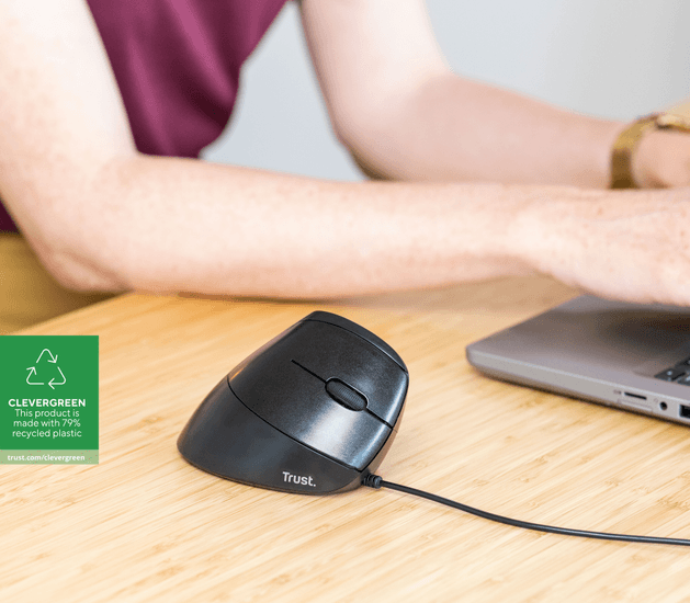 Mouse Vertical Trust Bayo Ergonomico con Cable USB 4200 DPI