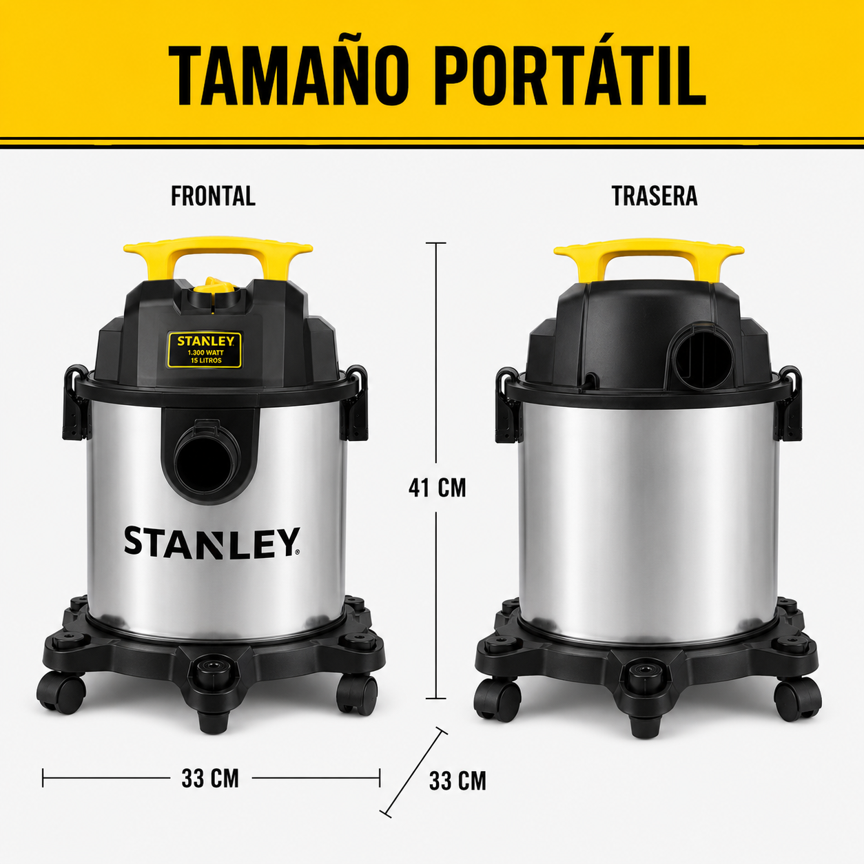 Aspiradora y Sopladora Stanley Inox 15LT 960W Seco y Humedo