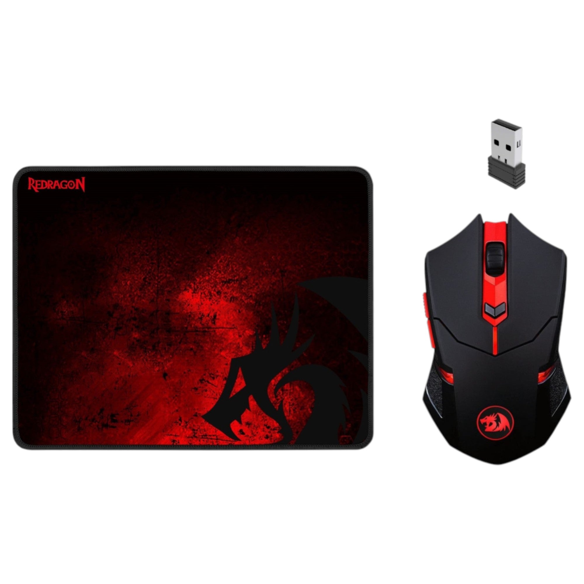 Pack Gamer Mouse Inalambrico 2.4 Ghz + Pad Redragon 33x26cm