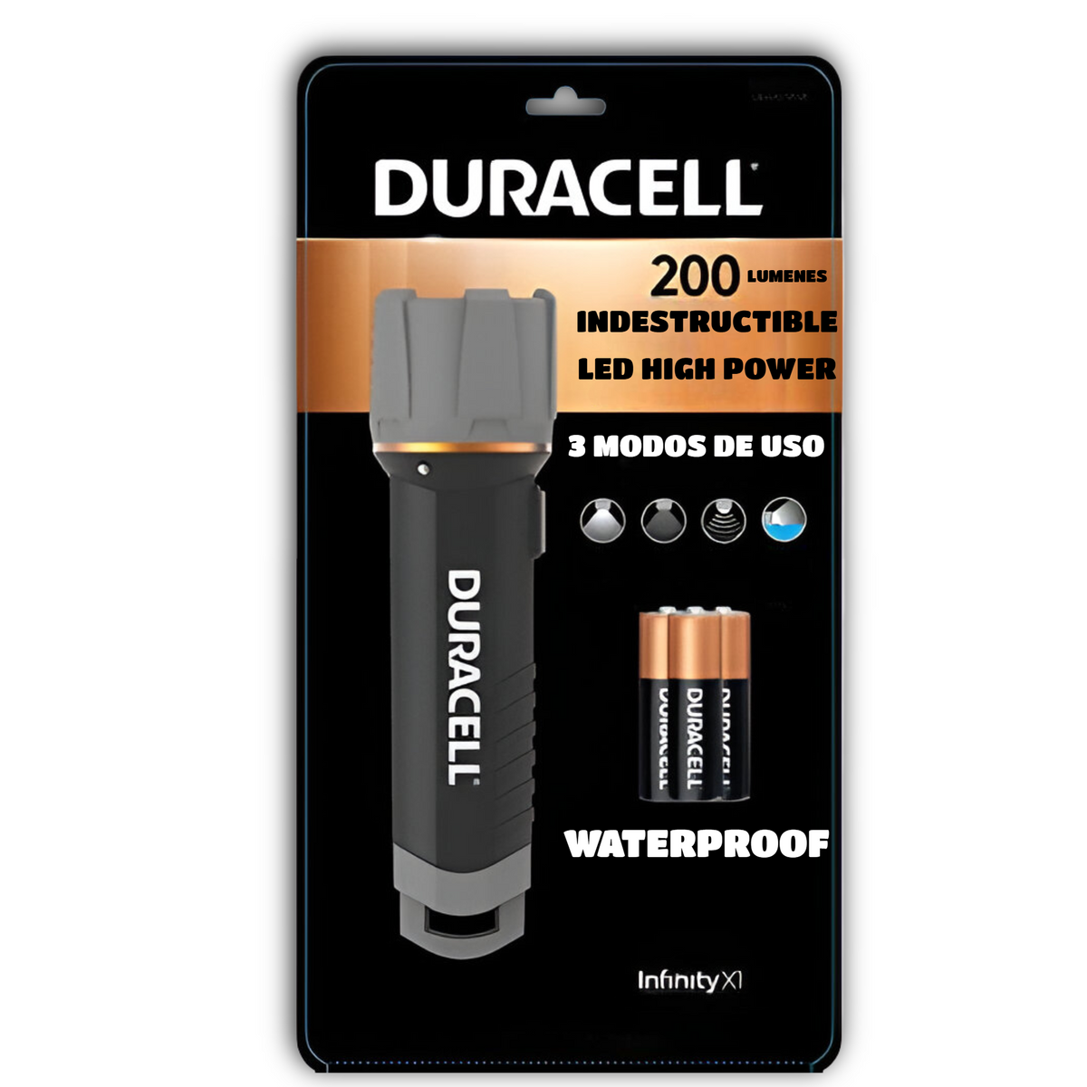 Linterna Duracell Flotac Infinity X1 de 200 Lumenes LED IPX4
