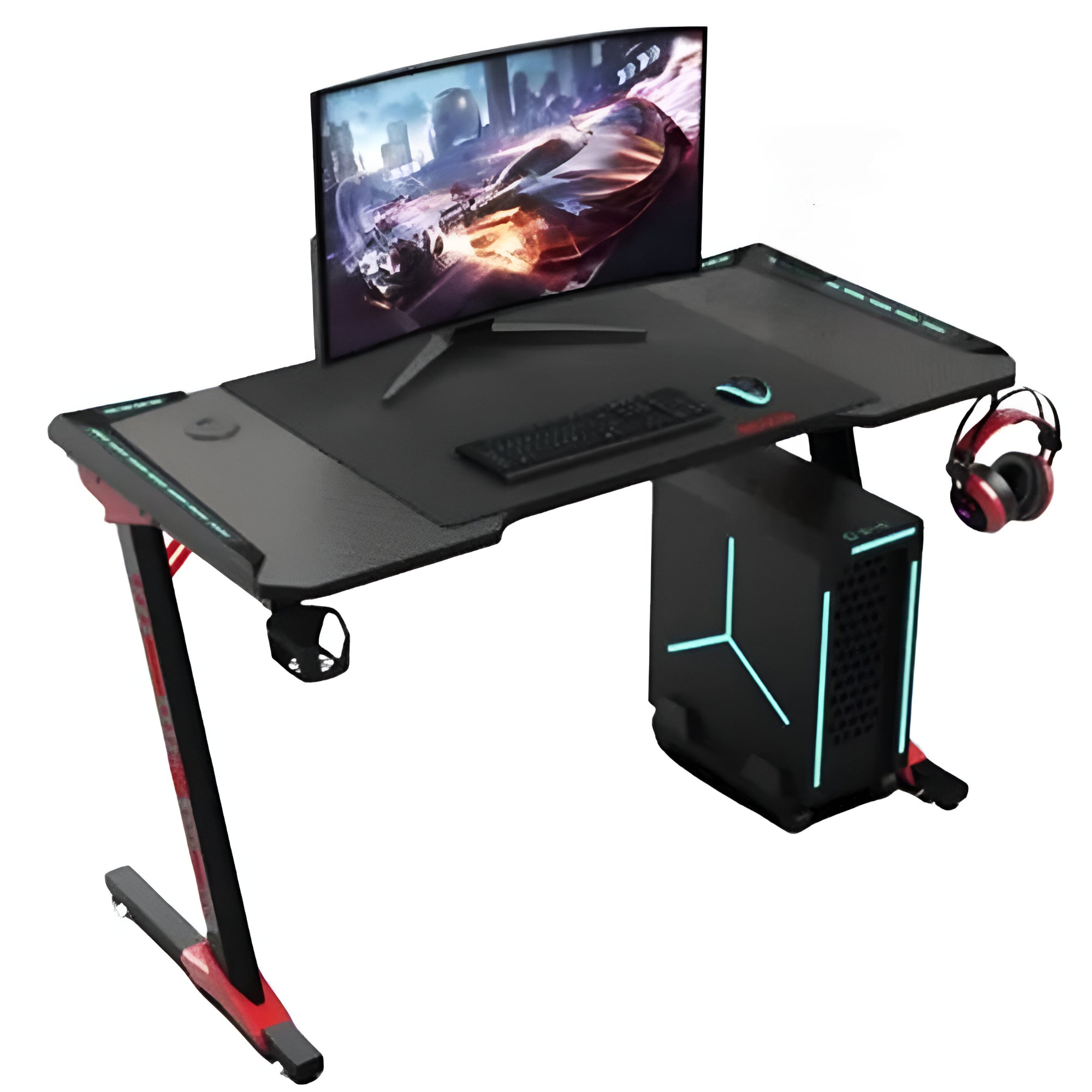 Escritorio Gamer Tipo Z con Iluminación RGB LED+ GTC