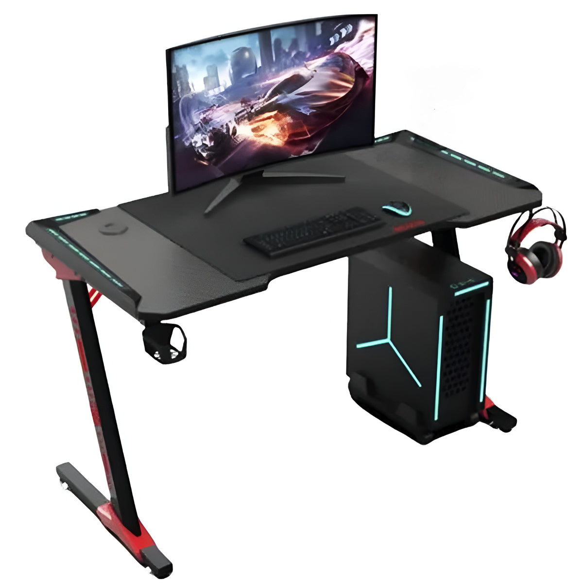Escritorio Gamer Tipo Z con Iluminación RGB LED+ GTC