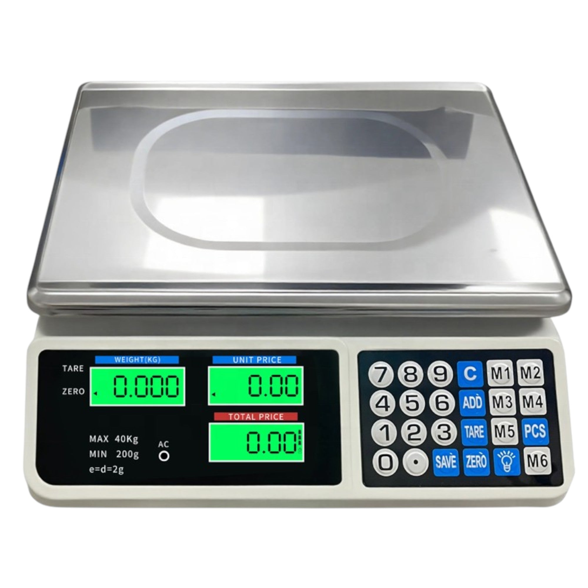 Balanza Digital Recargable para Comecios Doble Pantalla 40KG