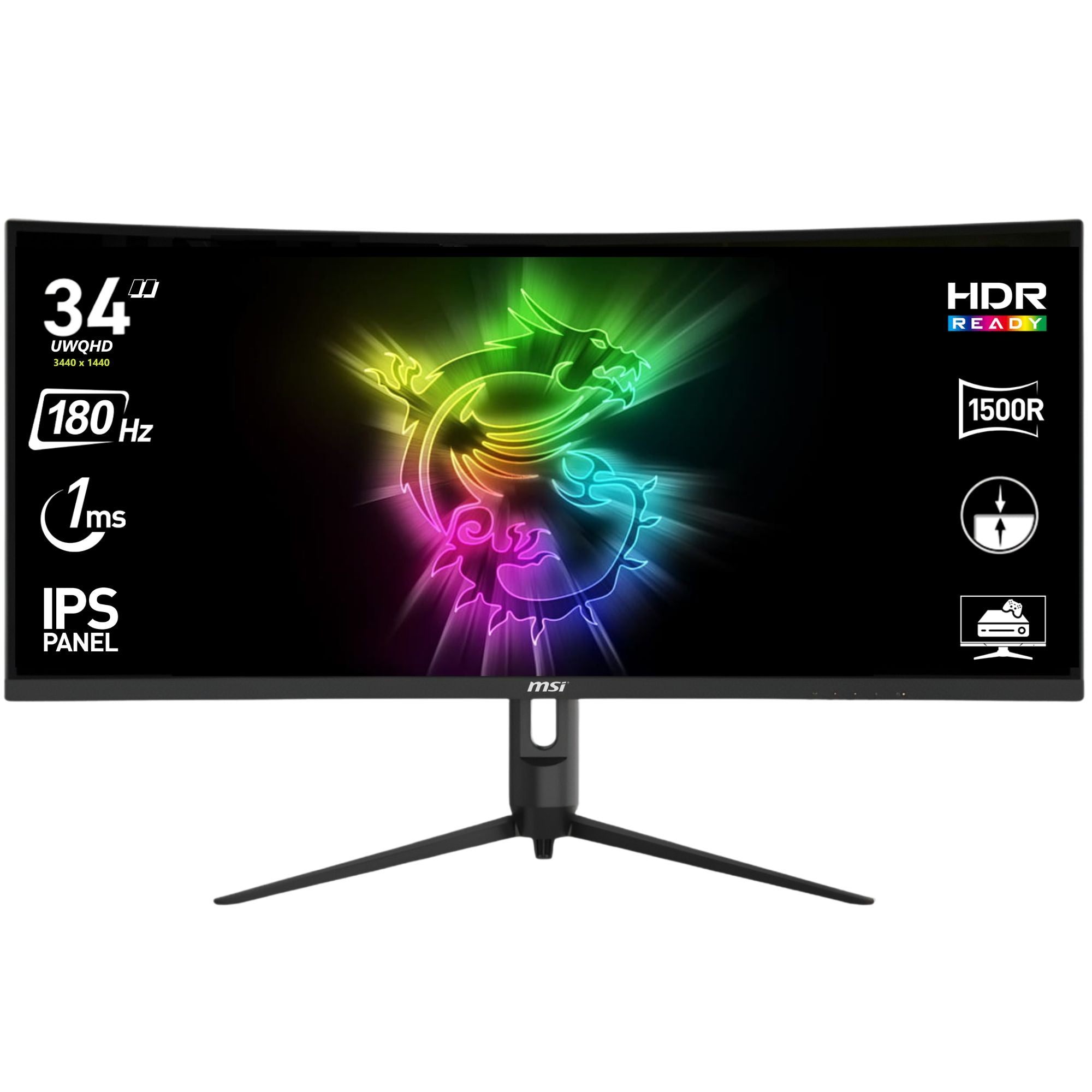 Monitor Gamer MSI 34" Curvo 180HZ Ultra Flat 1MS