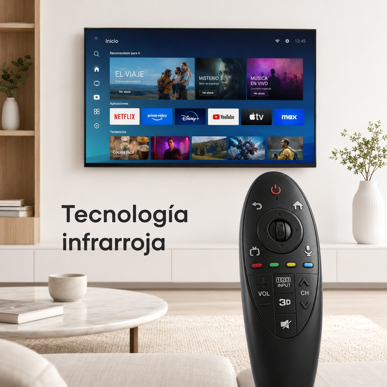 Control Remoto Magic para Smart TV LG 3D / 4K / TL471 Black