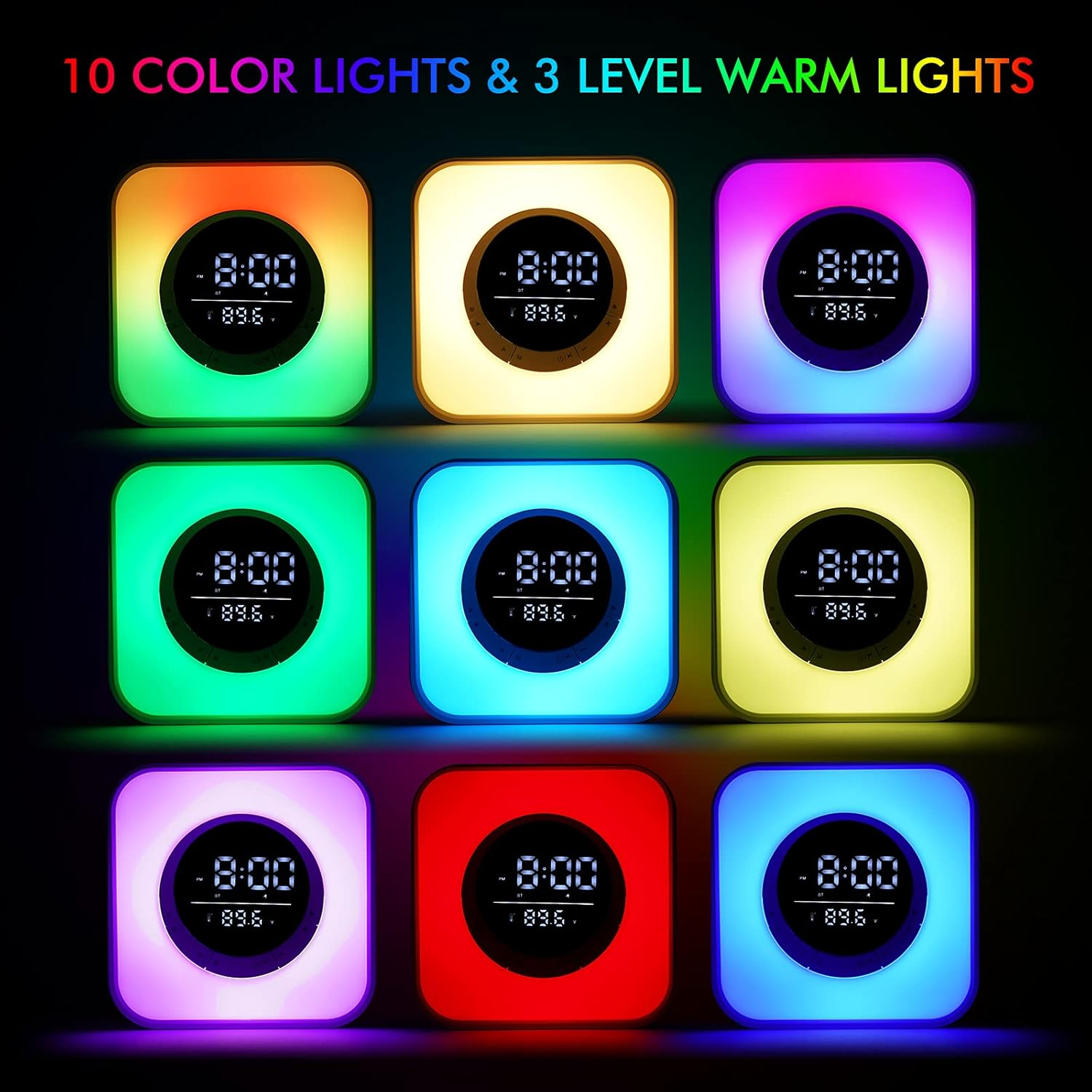 Parlante Bluetooth RGB Despertador Reloj Temperatura SPG-134