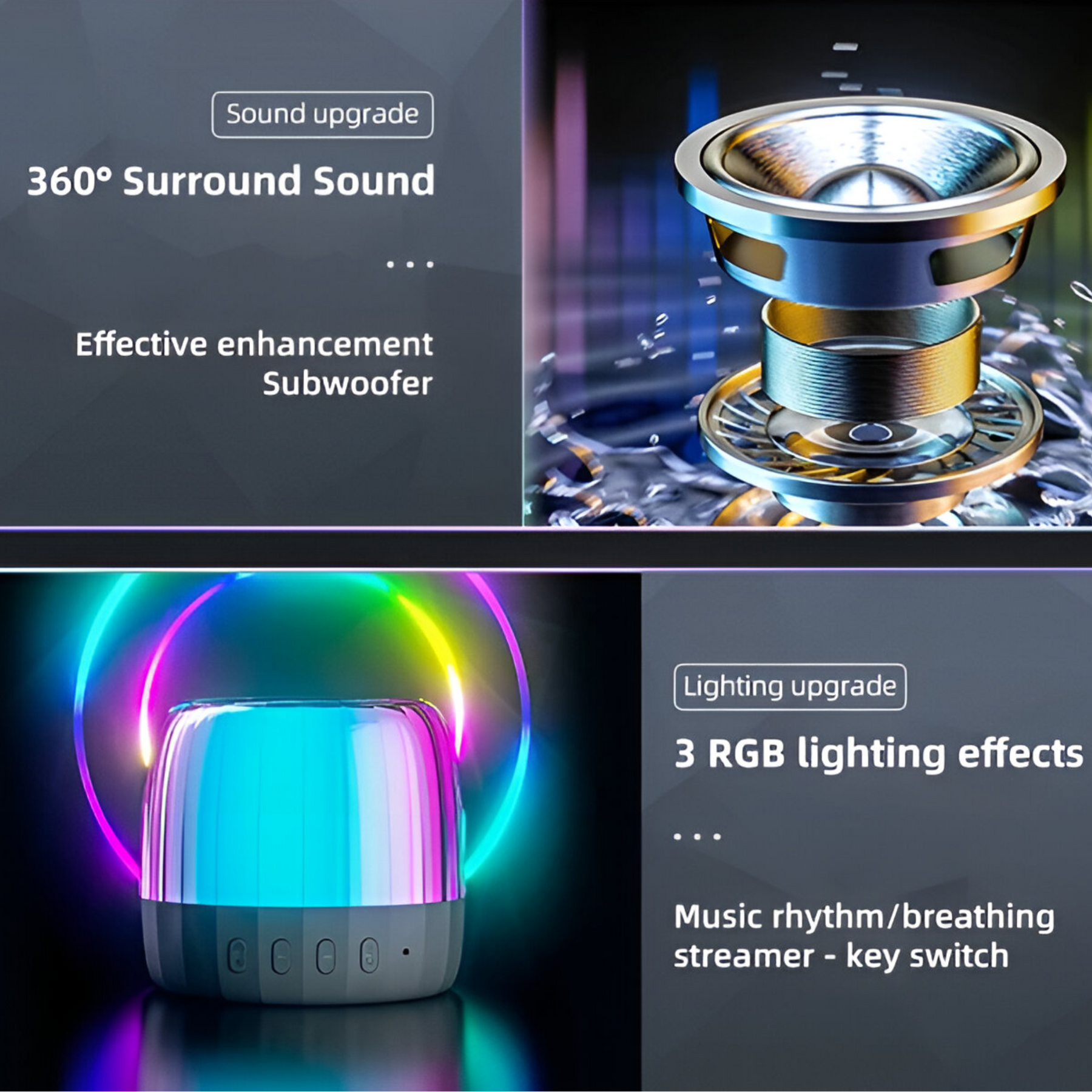 Parlante Portátil Bluetooth Lenovo K3 PLUS FULL RGB USB-C
