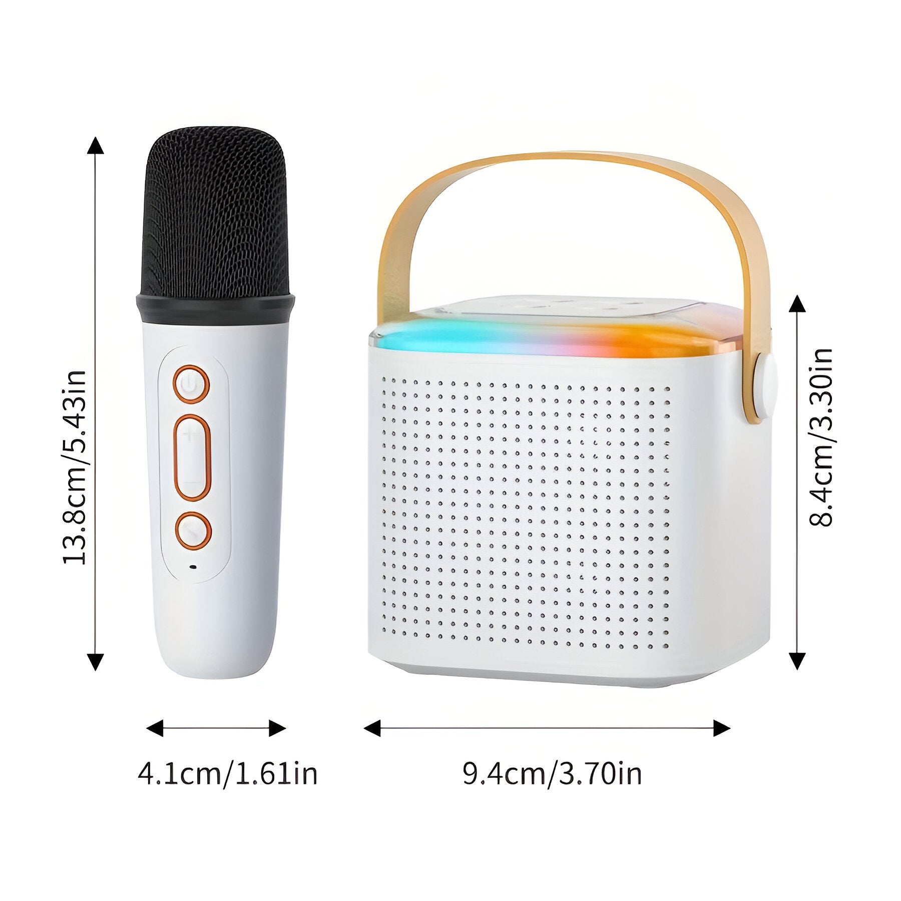 Karaoke RGB para niños con Micrófonos Inalámbricos y Efectos