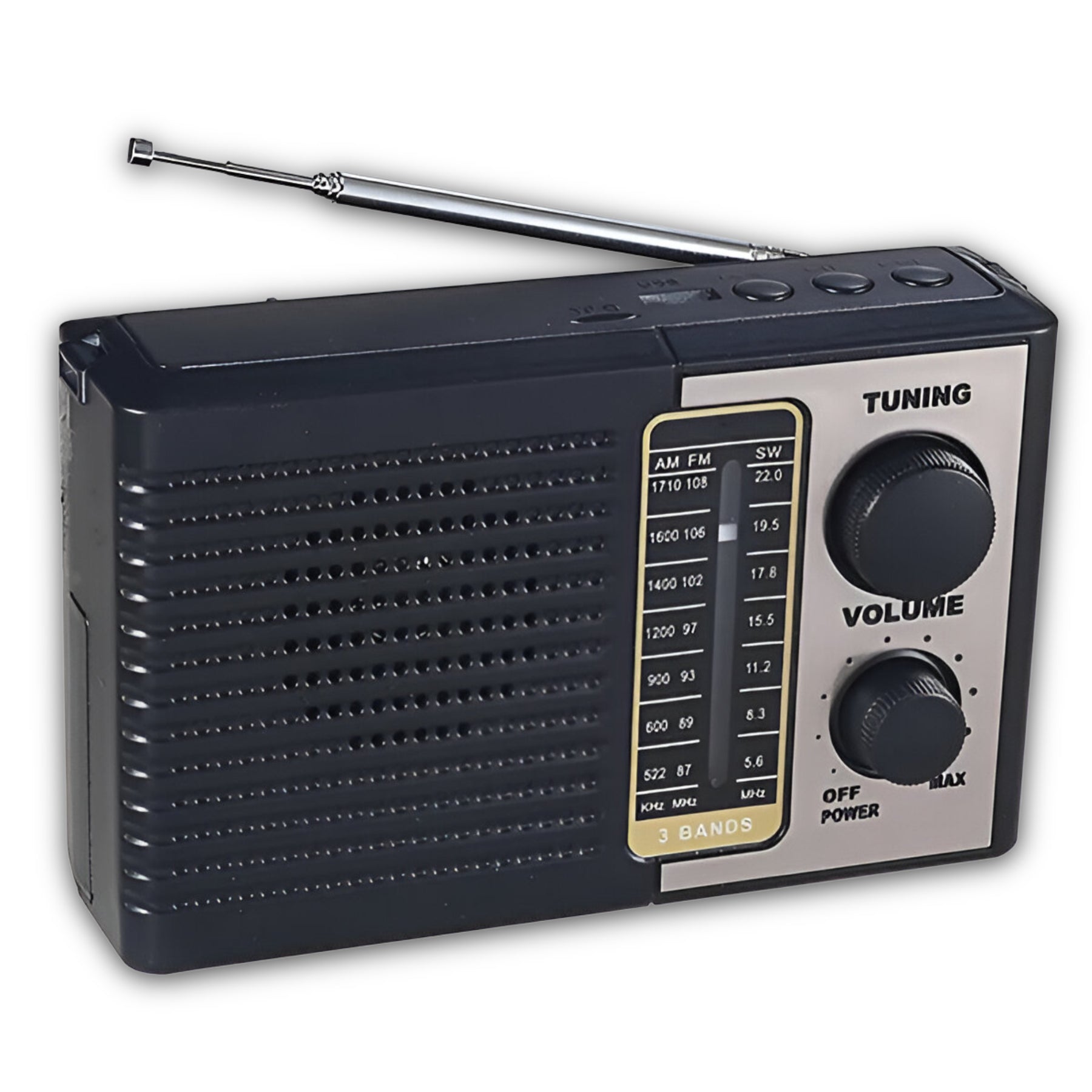 Radio Portátil AM/ FM/ SW Recargable +Pilas + Luz LED 5W RMS