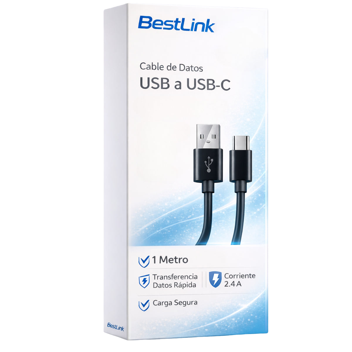 Cable de Datos USB a USB-C 1MT para Android Auto y CarPlay
