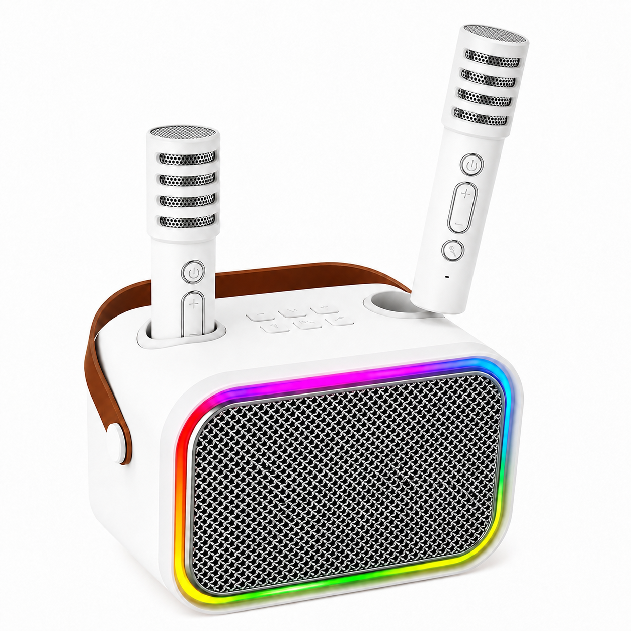 Parlante Karaoke de Niños + 2 Micrófonos Inalámbricos Blanco My Lil Dual Voice RGB