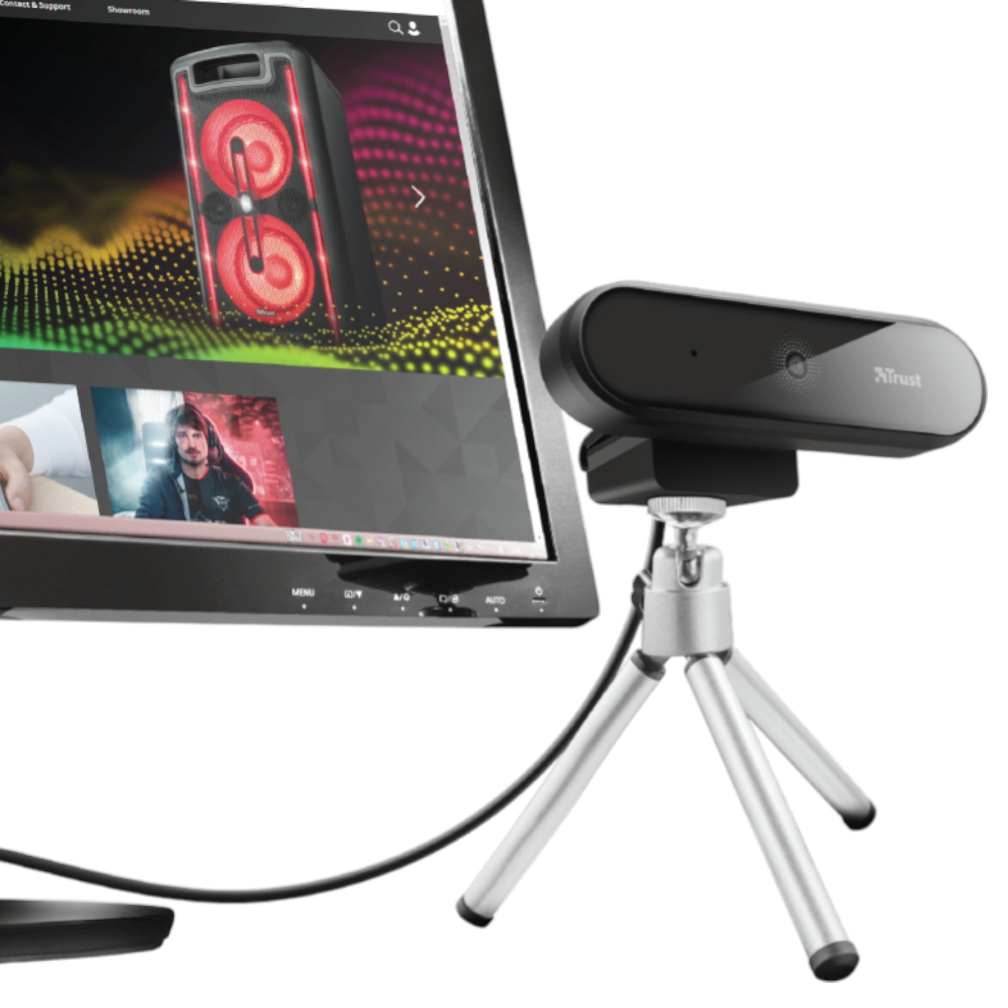 Webcam Profesional Full HD Trust Tyro con Mic y Auto Focus