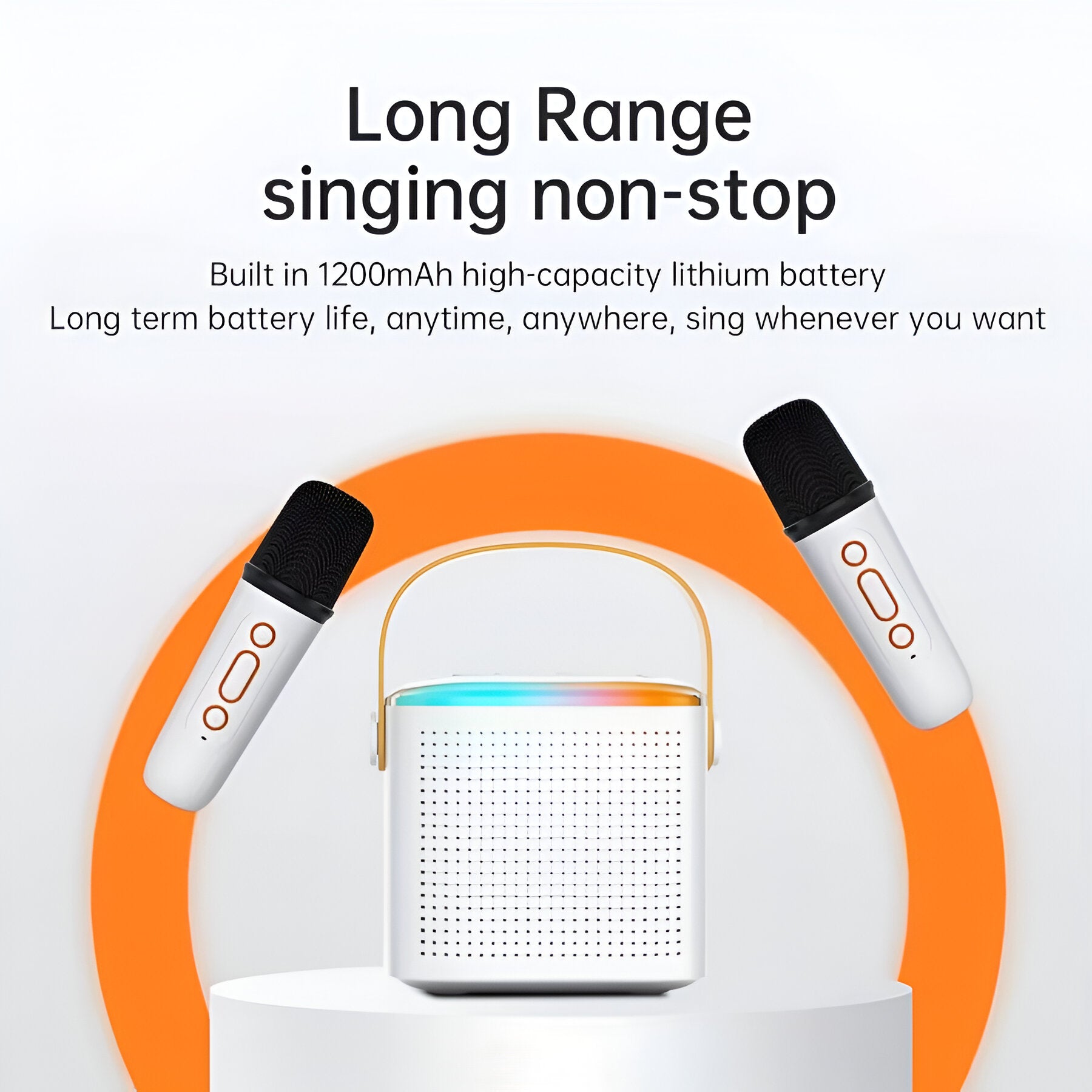 Karaoke RGB para niños con Micrófonos Inalámbricos y Efectos