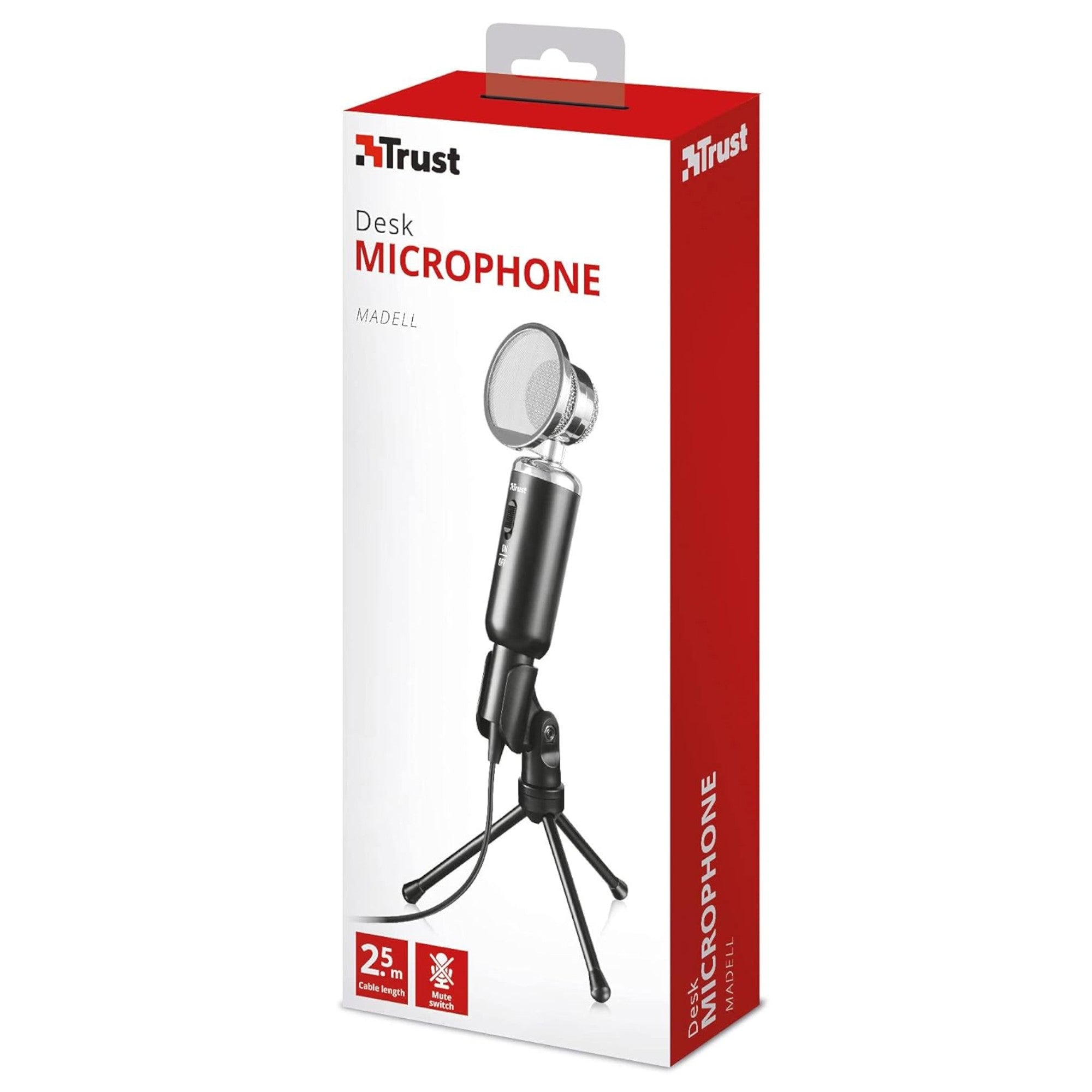 Microfono de Escritorio Trust Madell Jack 3.5mm con Filtro POP