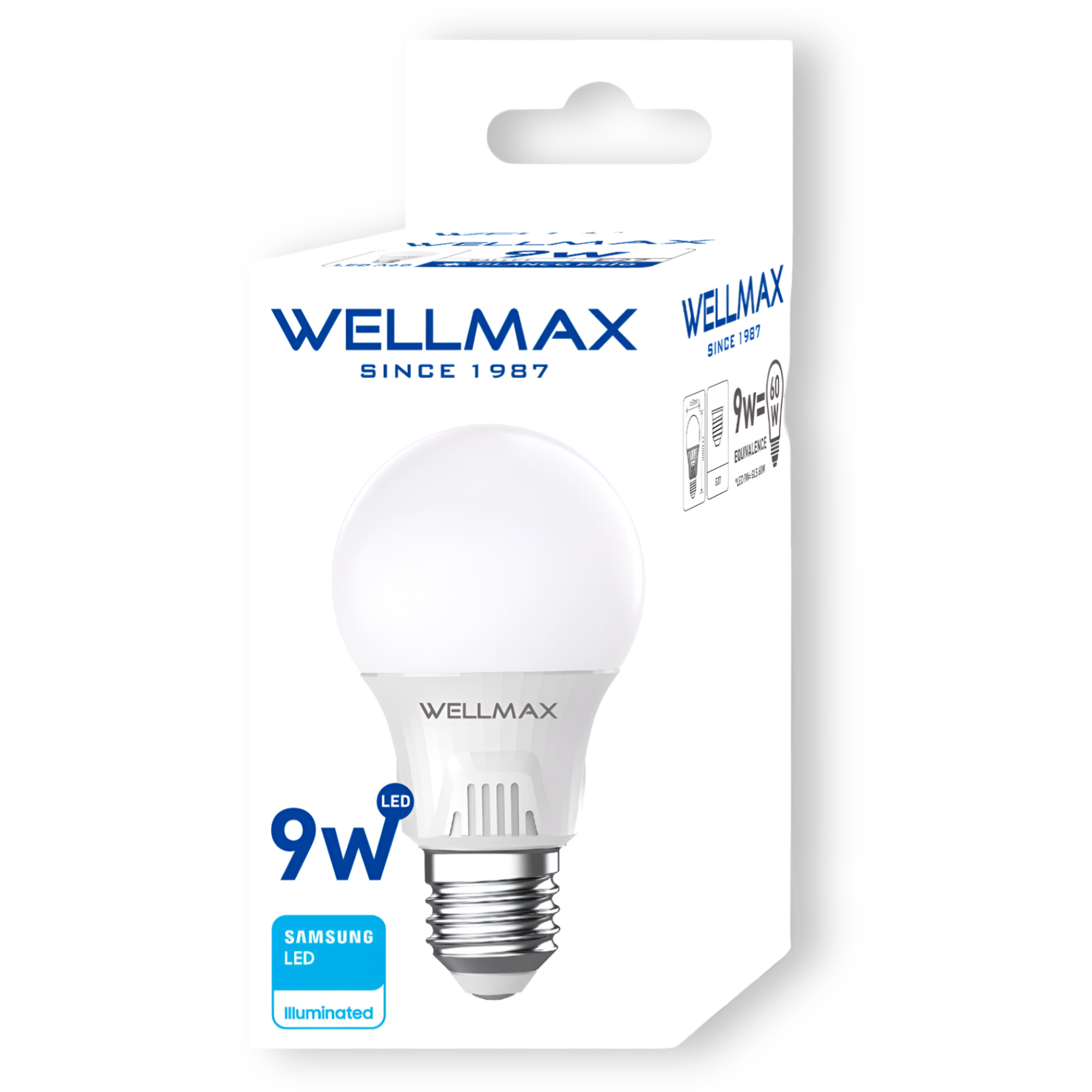 Ampolleta LED Wellmax E-27 9W Luz Fria 810Lm LED Samsung