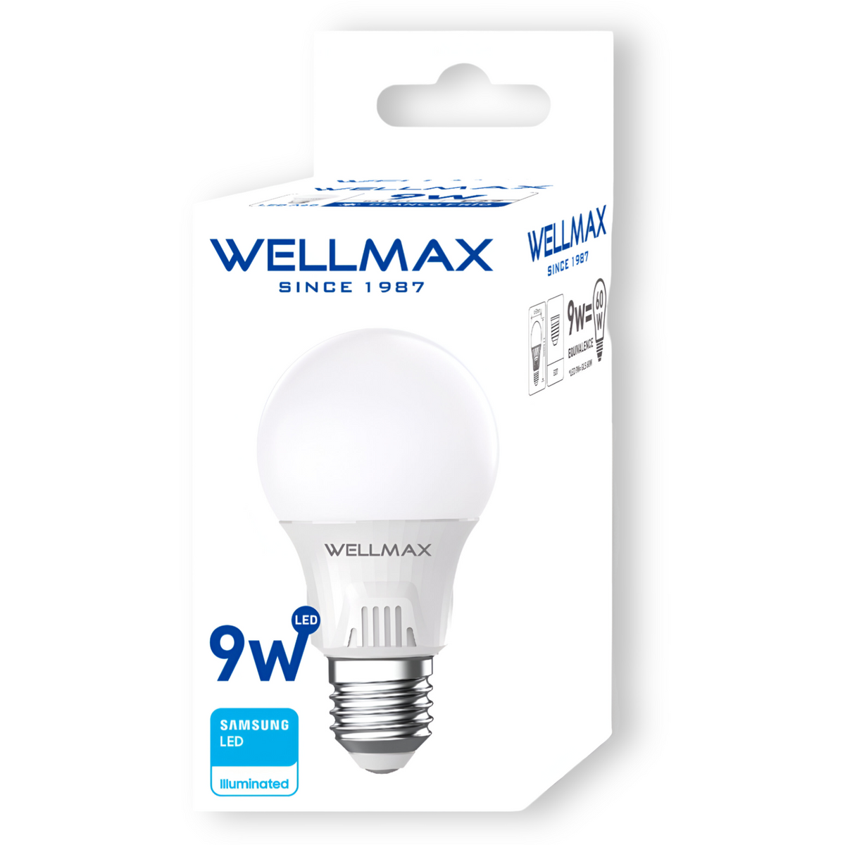 Ampolleta LED Wellmax E-27 9W Luz Fria 810Lm LED Samsung