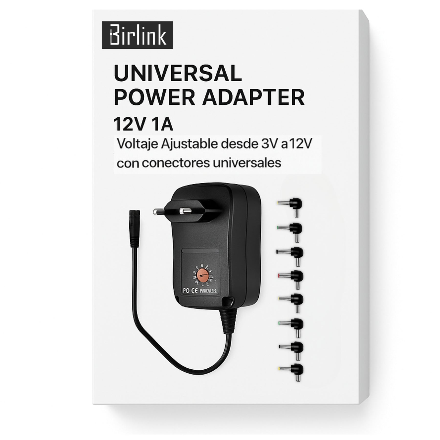 Transformador Universal de 12V / 1A / 12W con 8 Conectores
