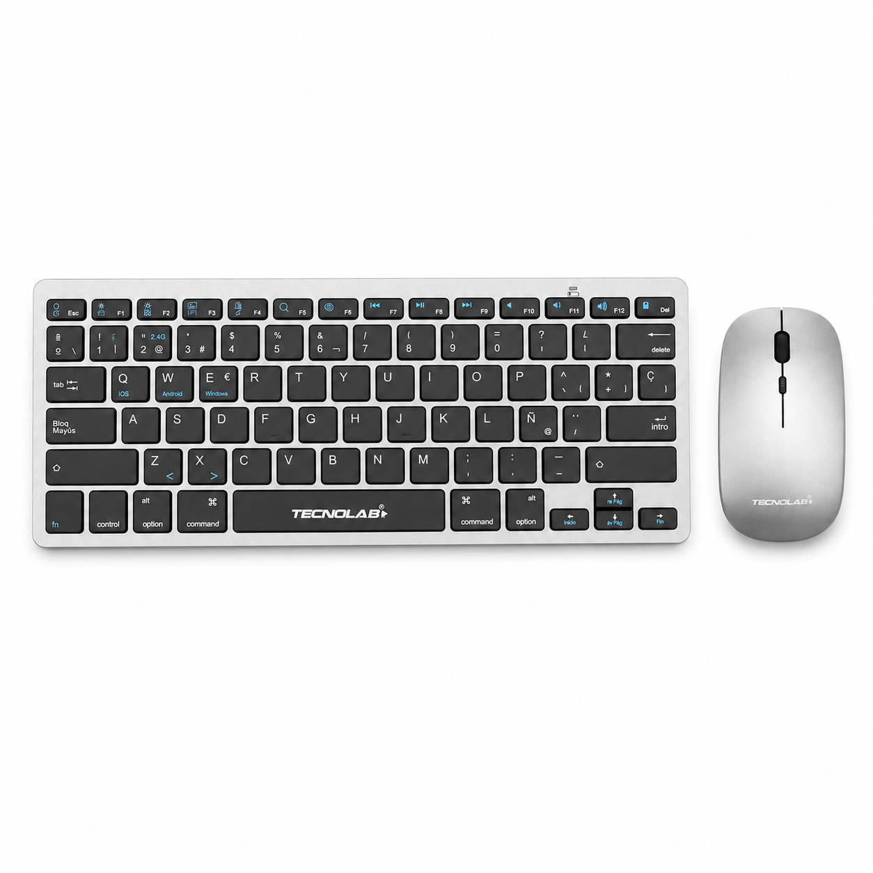 KIT Teclado y Mouse Inalámbrico Conexión Bluetooth + USB 2G