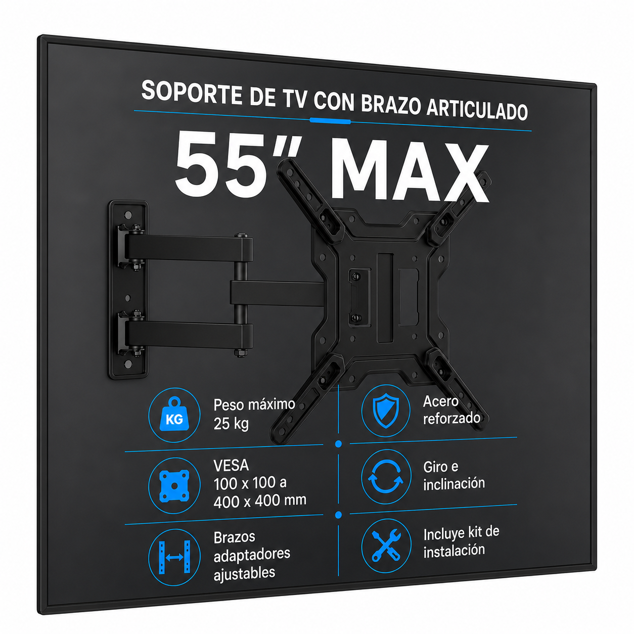 Soporte de TV con Brazo Articulado de 32 a 55 Reforzado DGX