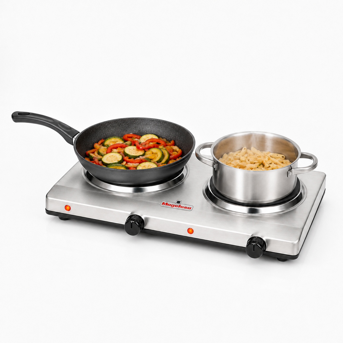 Cocina Encimera Eléctrica Magefesa MGF8022 Dinamic Inox Dual
